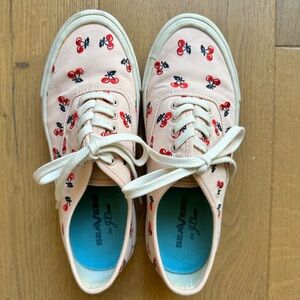 j Crew/Seavass retro sneakers with cherry print. Worn few times at most.